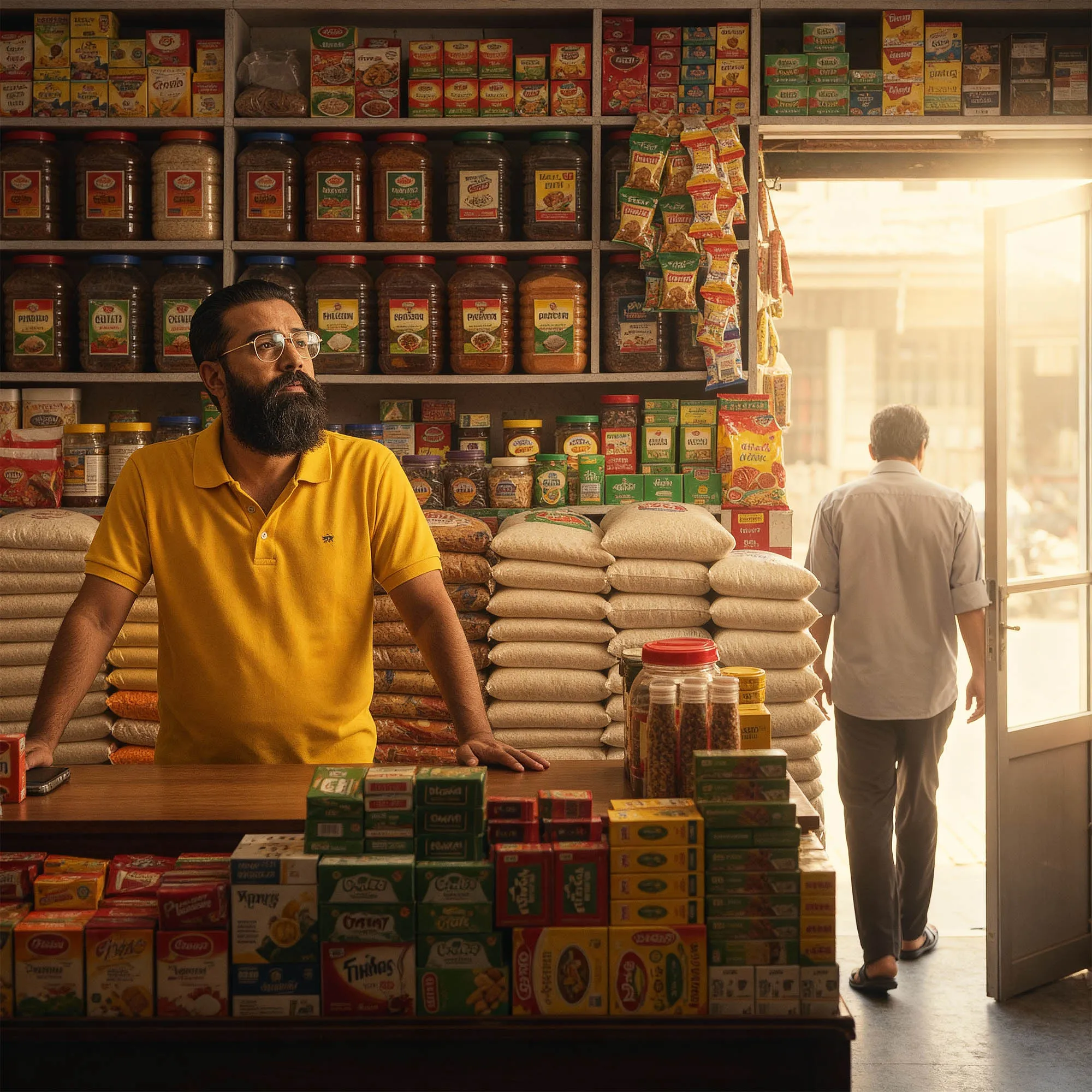 কাস্টমার দোকান থেকে চলে যাচ্ছে